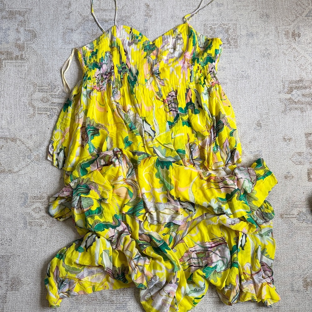 FARM Rio Yellow Floral Maxi Dress
